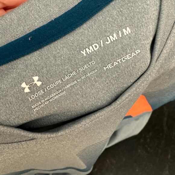 Under Armour Loose Fit Long Sleeve Tee in Gray/Orange - Picture 5 of 5